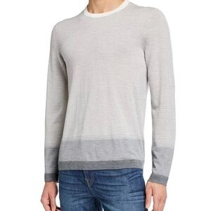 Theory grey striped wool sweater